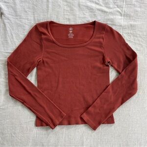 Pink Ribbed Longsleeve Top